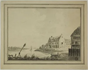 Houses on River or Canal, n.d. Creator: Unknown