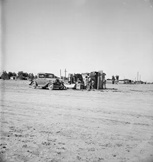 Shack Gallery: Housing of migratory field workers (Mexican)... near Calipatria, Imperial Valley, California, 1939