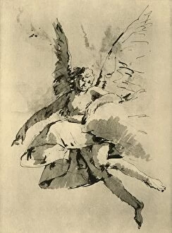 Baron Detlev Von Hadeln Collection: Hovering Angel, 18th century, (1928). Artist: Follower of Tiepolo