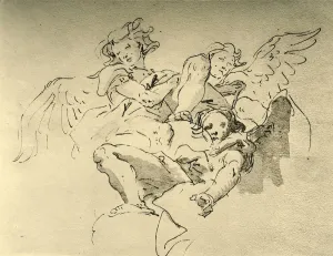 Hovering Prints: Hovering Angels, mid 18th century, (1928). Artist: Giovanni Battista Tiepolo