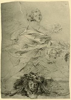 Hovering Genius, mid 18th century, (1928). Artist: Giovanni Battista Tiepolo