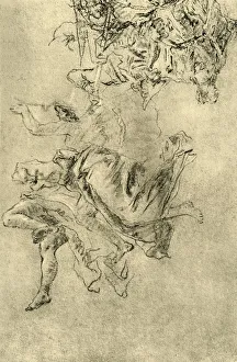 Hovering Geniuses, 1752-1753, (1928). Artist: Giovanni Battista Tiepolo Hovering Geniuses, 1752-1753, (1928). Artist: Giovanni Battista Tiepolo