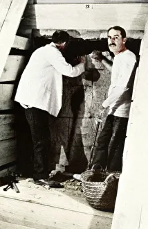 Anticipation Prints: Howard Carter and a colleague excavating a tomb in the Valley of the Kings