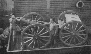 Howitzer Prints: Howitzer on a Railway Truck, 1902. Artist: William Gregory & Co
