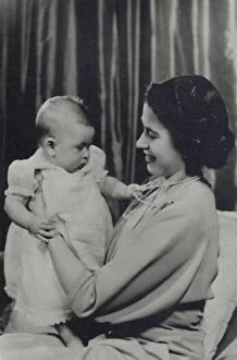 Princess Elizabeth Gallery: H.R.H. Princess Elizabeth and Prince Charles, 1948. Creator: Stirling Henry Nahum