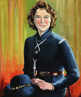 HRH Princess Elizabeth in uniform of Sea Rangers, May 1944. Creators: Central Office of Information, Unknown