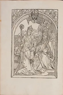 Hrotsvit of Gandersheim presents her Gesta Oddonis to emperor Otto the Great, 1501