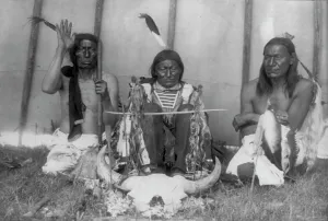 Witch Doctor Prints: Hu Kalowa Pi, the altar complete, 1907, c1907. Creator: Edward Sheriff Curtis