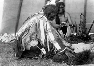 Removing Prints: Hu Kalowa Pi-Removes the covering, c1907. Creator: Edward Sheriff Curtis