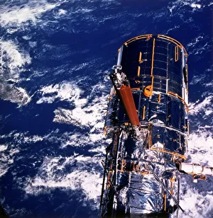 Reflecting Telescope Prints: Hubble Space Telescope above the Earth