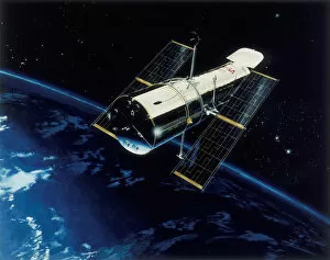 Hubble Space Telescope in orbit, 1980s