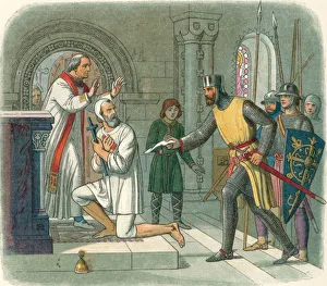 Doyle Prints: Hubert taken from sanctuary at Boisars, 1232 (1864). Artist: James William Edmund Doyle