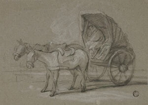Covered Collection: Huckster Cart, c. 1790. Creators: Thomas Barker, Thomas Jones Barker