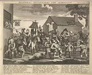 Hudibras Encounters the Skimmington (Plate 7: Illustrations to Samuel Butler's Hudi
