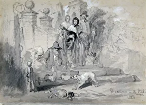 Hudibras Prints: Hudibras in the Stocks, 1850. Artist: Sir John Gilbert