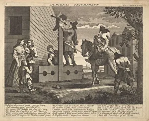 Hudibras Prints: Hudibras Triumphant (Plate 4: Illustrations to Samuel Butlers Hudibras), 1725-30 (?)