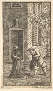 Hudibras Prints: Hudibras Wooing the Widow (Seventeen Small Illustrations for Samuel Butlers Hudibras