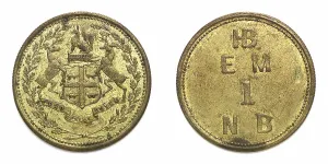 Canada Prints: Hudson Bay Company Token, denomination one Made Beaver