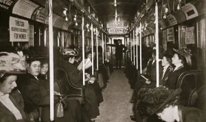 Edwin Prints: Hudson River subway train, New York, USA, c1901. Artist: Edwin Levick
