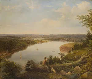 New York Prints: The Hudson River Valley near Hudson, New York, ca. 1850. Creator: American Painter