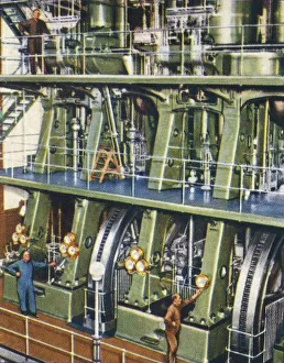 Pumping Engine Prints: Huge triple expansion pumping engine, 1938