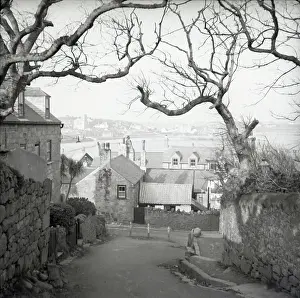 Hugh Town Prints: Hugh Town from Garrison Hill, St Mary's