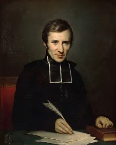 Guarin Prints: Hugues-Felicite Robert de Lamennais (1782-1854). Artist: Guerin, Paulin (1783-1855)