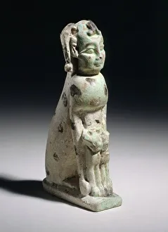 Faience Prints: Human-Headed Cat, 7th-6th century B.C.. Creator: Unknown