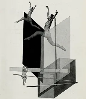 1925 Prints: Human mechanics (Variete). From The stage at the Bauhaus (Die Bühne im Bauhaus), 1925