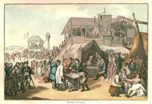 Trick Prints: The Humours of Horse Racing, Between the Races, c1816 (1886). Creator: Unknown