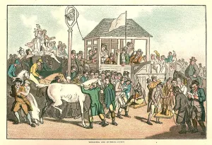 The Humours of Horse Racing, Weighing and Rubbing Down, c1816 (1886). Creator: Unknown