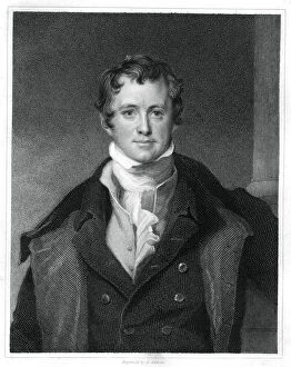 Humphry Davy, English chemist, (1833).Artist: E Scriven