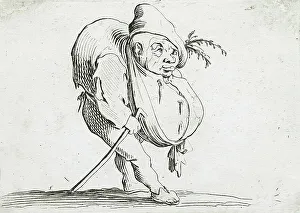 Etching With Engraving Prints: A Hunchback with a Cane, 1616. Creator: Jacques Callot