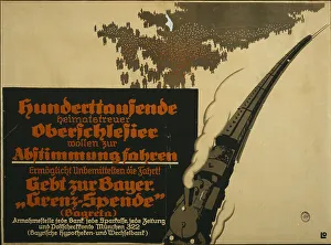 1921 Prints: Hundreds of thousands of Upper Silesians loyal to their homeland want to go to the vote