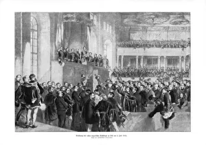 Supporter Prints: Hungarian parliament, (5th July 1848), 1900. Artist: Paul Burde