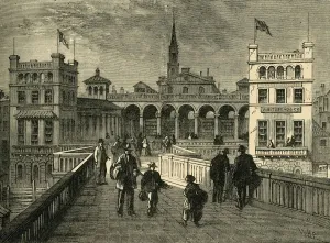 Hungerford Market, from the Bridge, in 1850, (1881). Creator: Unknown