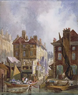 Hungerford Bridge Prints: Hungerford Market, Westminster, London, c1810. Artist
