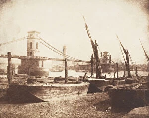 Isambard Kingdom Collection: [Hungerford Suspension Bridge], ca. 1845. Creator: William Henry Fox Talbot