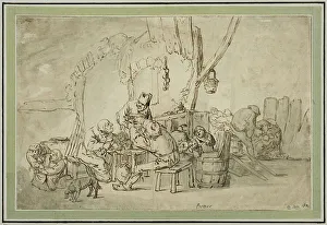 Isaack Van Ostade Prints: Hungry Peasants at a Meagre Meal. Creator: Unknown