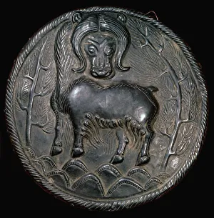 Burial Ground Prints: Hunnic silver plaque of a yak, 1st century