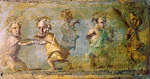 Pompeii Prints: The Hunt of the Dwarfs, fresco from Pompeii, c1st century BC-1st century AD
