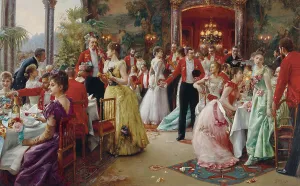 Supper Prints: The Hunt Supper, 1889. Creator: Stewart, Julius (1855-1919)