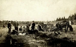 Mamontov Prints: On a hunt in the vicinity of the Znamensky glass factory, 1913. Creator: S. Ia. Mamontov