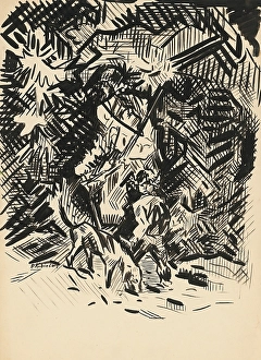 Hound Prints: Hunter, c1940. Creator: Arnold Peter Weisz-Kubincan