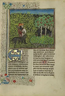 Wild Boar Prints: A Hunter and a Dog Tracking a Wild Boar; Livre de la Chasse