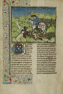 Wild Boar Prints: A Hunter and Dogs Killing a Wild Boar; Livre de la Chasse