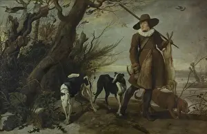Neck Ruff Prints: Hunter with Dogs in a Landscape, 1625. Creator: Jan Wildens