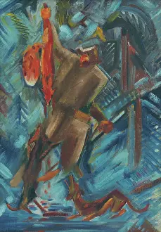 Weisz Kubincan Arnold Peter Prints: Hunter with a Fox in His Hand, 1940-1944. Creator: Arnold Peter Weisz-Kubincan