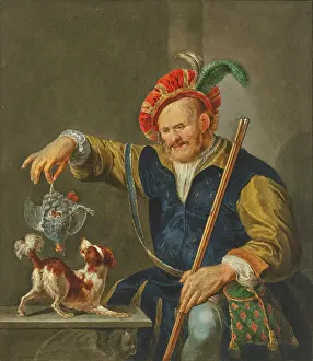 Copy Prints: A hunter in rich attire, returning from the hunt