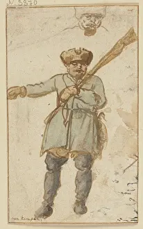 Boots Prints: A hunter with a rifle and fur hat, 17th century. Creator: Hendrick Avercamp